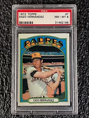 1972 Topps Baseball #7 Enzo Hernandez PSA 8 • $22.99