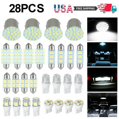 28PCS LED Car Interior Light Bulbs Combo Map Dome Door Trunk License Plate Lamps • $5.99