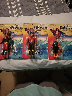 Lot Of 3 Vintage Pirate Knock Off Action Figures 1980s • $55