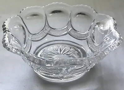 Antique EAPG Set Of 6 US Glass Co. Mirror Pattern Crystal Berry Bowls EUC 🌹 • $35