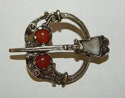 Vintage Celtic Style Prong Set Stone Sword Costume Jewelry Brooch Pin • $18.99