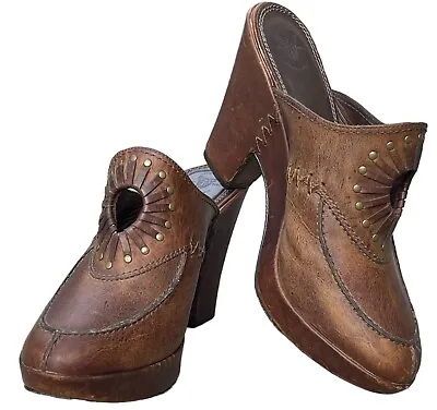 Frye Ingrid Apron Factory Distressed Clogs - Vintage • $150