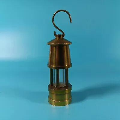 Vintage Solid Brass & Glass Miniature Miner's Davy Lamp. 7cm. VGC. Decorative. • £5.99