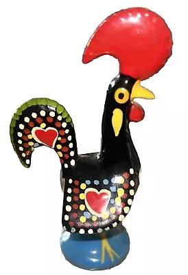 Portuguese Hand Painted Metal Rooster  Ornament Miniture • £9