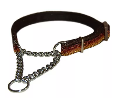 Brown /bronze Sparkle Half Check Choke Martingale Medium  Large Dog  Collar 1  • £9.99