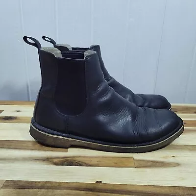 CLARKS DESERT BLACK Leather Chukka Moto Boots Mens Size 13 • $25