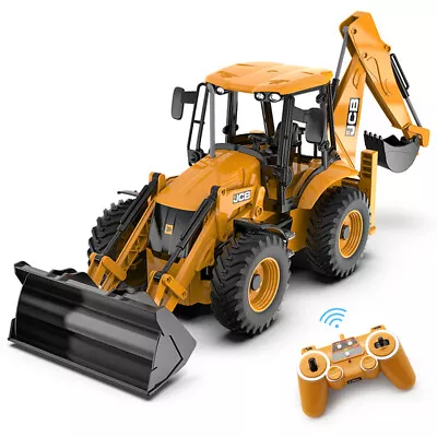 RC Backhoe Loader Excavator Toy Remote Control Engineering Construction Vehicle • $75.99