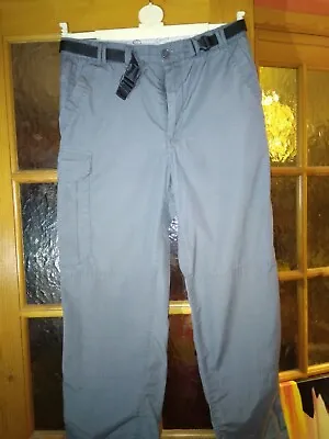 CRAGHOPPERS KIWI Trousers Mid-Grey Size W30 L28 Walking Cargo Solardry • £11