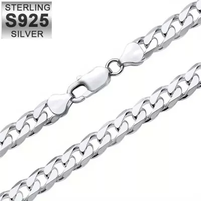 Chic 925 Sterling Silver Fashion Jewelry 8mm Sideways Chain Necklace For Man  • $7.99