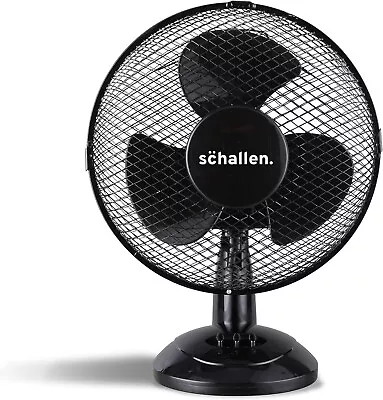 Table Fan Portable 9  Oscillating Cooling With 2 Speed Corded Electric • £26.25