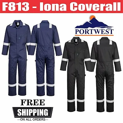 Portwest Lona Work Coverall Overall HI- VIS Kneepad Pock Boilersuit Safety F813 • £37.99