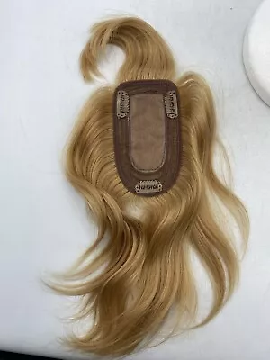 MY-LADY 150% Density Human Hair Toppers W/ Bangs 14” Dark Medium Golden Blonde • $49.99