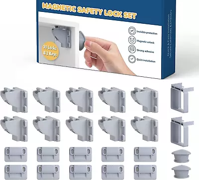£14.39 • Buy Magnetic Safety Invisible Cupboard Lock Baby Child Pet Proof Drawer Security UK