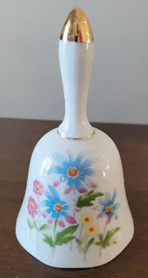Vintage Porcelain Bell Hand Painted Flowers 5 1/2  • $8.99