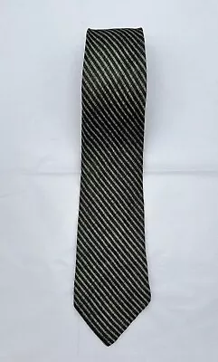 Nwt - Brooks Brothers -makers -  Men's Tie  - Linen -  Green Stripe • $17.99