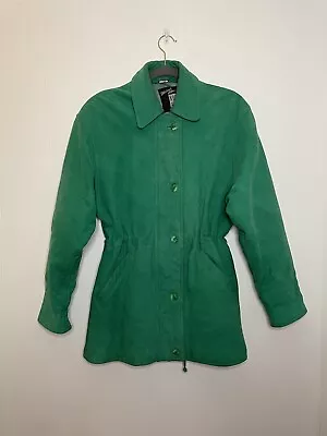 Michael Hoban North Beach Leather Suede Green Jacket Vintage 80’s Size 5/6 Small • $108.74