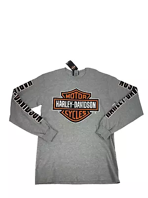 Harley-Davidson Men's Long Sleeve T-Shirt Gray Size S Orlando Logo NEW 333357 • $20.76