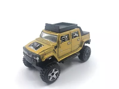 Hot Wheels Hummer H2 TM GM Gold Sparkle Black Roof Trunk MI Malaysia Used • $5