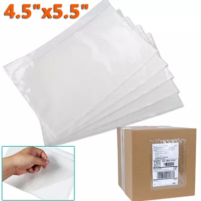 100-1000 Clear Adhesive Packing List Shipping Label Envelopes Pouches 4.5x5.5 • $8.46