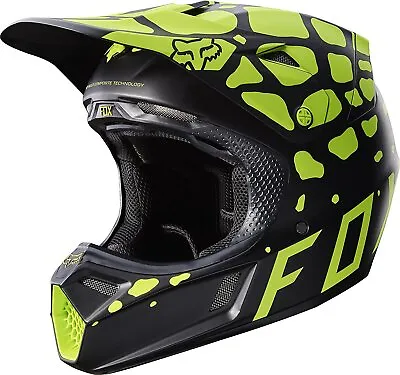 $175.95 • Buy Fox Racing V3 GRAV Helmet [Black/Yellow] Medium