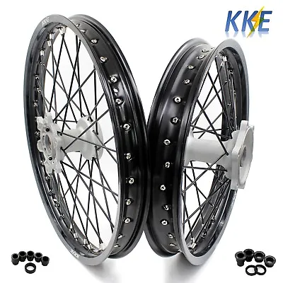 $349 • Buy KKE 21-19  Cast Wheels Rim Fit Yamaha YZ125 YZ250 YZ250F YZ450F 2003-2020 Silver