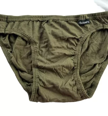 Vtg NOS Jockey Elance Bikini Briefs No Fly Mens Cotton Olive Army Green M 32 34 • $14.95