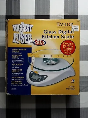 The Biggest Loser Glass Digital Kitchen Scale Taylor 6.6lbs Capacity  • $14.95