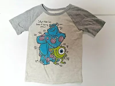 Jumping Beans Boys T-Shirt Monsters Inc Mike Sully Short Sleeve Gray Size 7  • $6.99