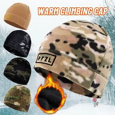 Men Women Cuffed Beanies Military Tactical Cap Fleece Hats Skullcap Hiking Caps • £4.78