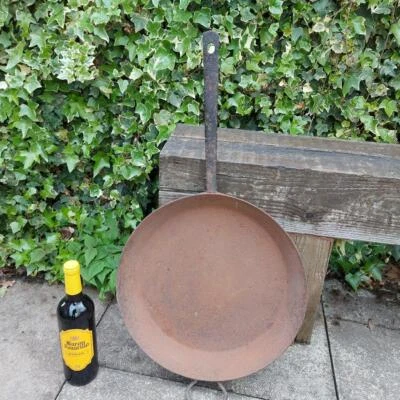 £76 • Buy Antique Large Cast Iron Frying Pan Fish Frying Skillet