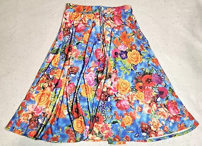 Metrowear Womens Skirt Size L Multicolor Floral Print Pull-On Drawstring Waist • $16.14