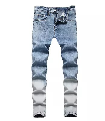 Stretch Ripped Skinny Jeans Distressed Frayed Slim Fit Biker Denim Pants Usa Men • $38.95