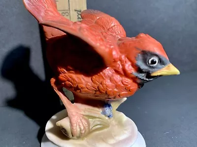 Vtg Inarco Japan Ceramic Red Cardinal Bird Figurine • $17.10