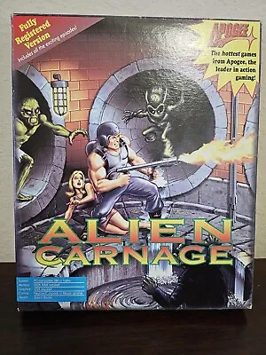 Alien Carnage Apogee PC Big Box 3D Realms Duke Nukem BIG BOX And Manual Only • $90