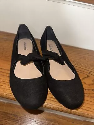 Aukusor For J.Crew Ballet Flats Black Bow Knot Slip On Loafers Size 10 New 💗241 • $29