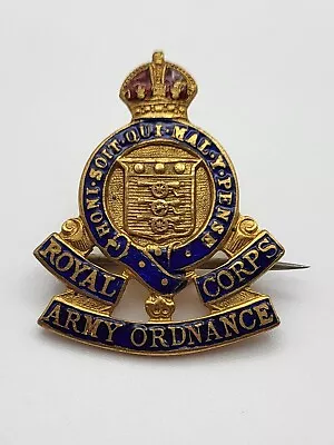 Vintage Royal Army Ordnance Corps Badge WW2 King's Crown Home Front  • £8