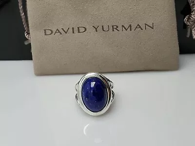 David Yurman Sterling Silver 925 Oval Ring Lapis Lazuli 13x18mm Size 6 • $205