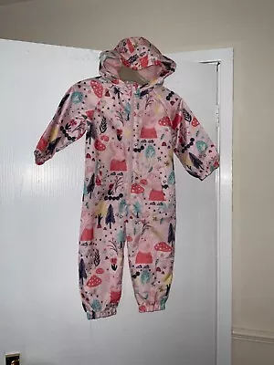 F&F Little Girls Pink Peppa Pig All In One / Puddle Suit 18-24 Months Ex Cond • £0.99