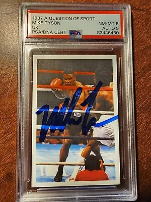 Mike Tyson Autographed 1987 A Question Of Sport UK RC PSA 8 9 Auto PSA/DNA Auto • $549.90