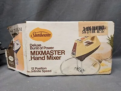 Vintage SUNBEAM HAND MIXMASTER HAND MIXER 3-13 SN-H Gold OPEN BOX No Power Cord • $39.99