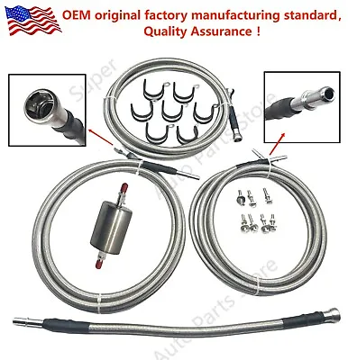 SS Braided Fuel Line Quick Fix Kit 1999-03 Silverado Sierra V8 Gas Flex Ext Cab • $78.99