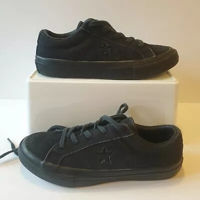 £12.99 • Buy Converse All Star Black Suede Leather School Shoes Trainers Kids UK 1 Excellent