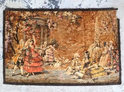 Large Vintage Victorian Wall Tapestry Hanging / Velvet Tapestry / 56 X 37 • $40