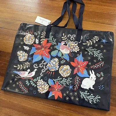 VERA BRADLEY Winter Forest Rabbit Zip Top Large Market Tote Reusable Bag NWT • $20