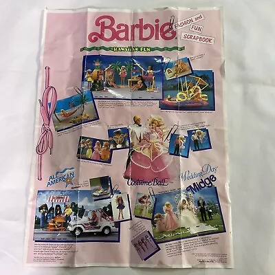 Vtg 1991 Mattel Barbie Doll Poster Advertising Pamphlet Fashion Fun Scrapbook • $6.99