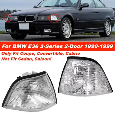 Pair Clear Front Turn Signal Light Lamp Lens Cover For BMW E36 3-series1990-1999 • $32.28