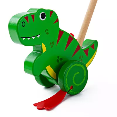 £14.99 • Buy Bigjigs Toys Wooden T-Rex Push Along Walker Walking Babies Toddlers