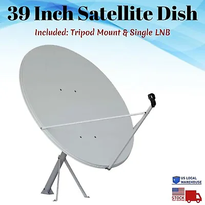 39 Inch 99cm Satellite Dish KU BAND FTA FREE TV With Tripod Mount And Single LNB • $189.99