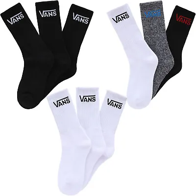 Vans Kids Boys 3 Pack Mid Calf Casual Cushioned Sports Crew Socks • $40.65