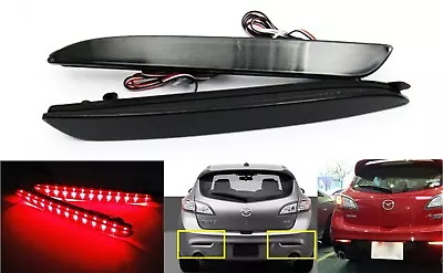 2x Smoked Lens LED Bumper Reflector Tail Brake Light For 2010-2013 Mazda 3 Axela • $23.95